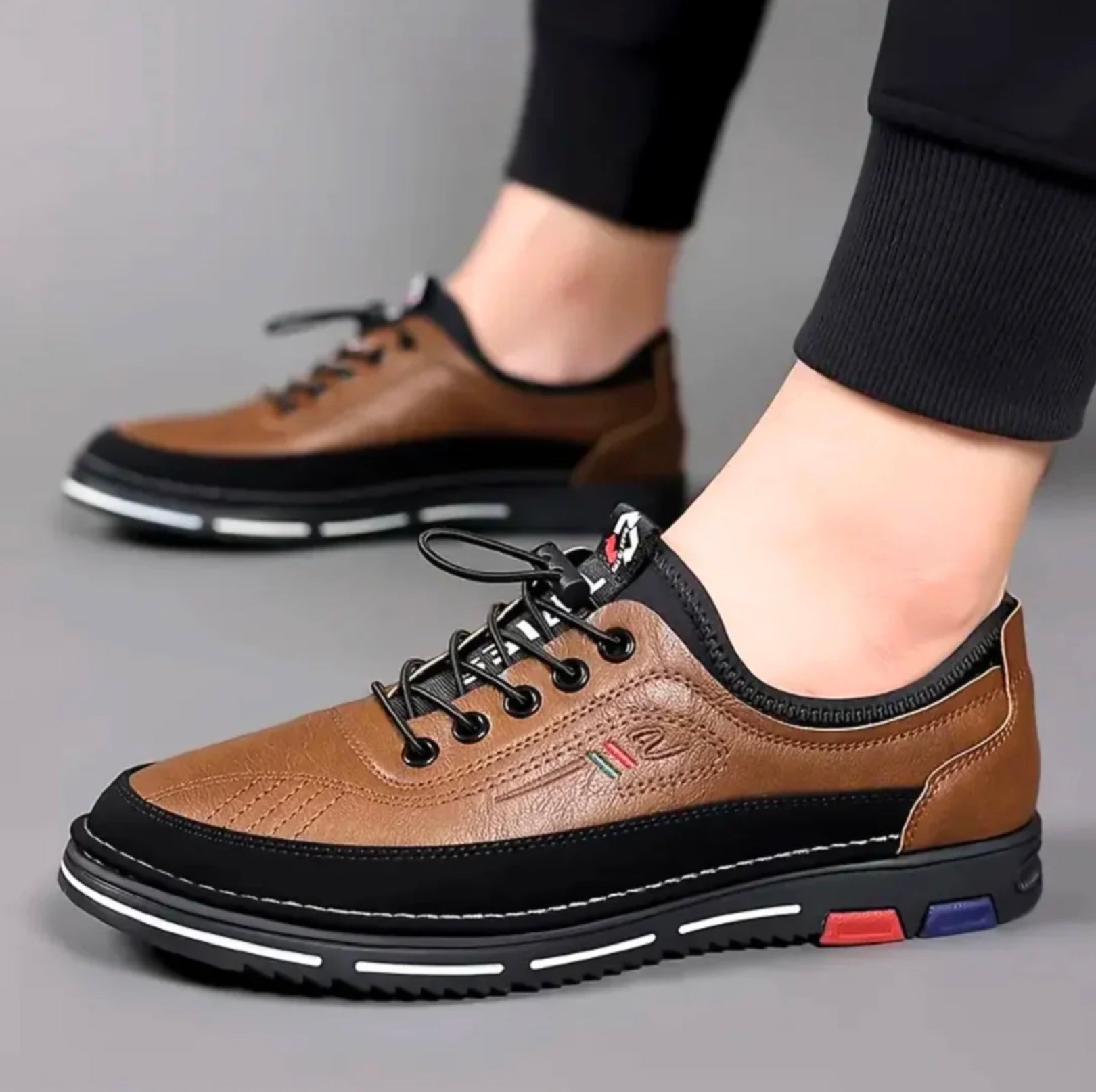 Kit 2 Pares de Tênis Italiano Couro Genuíno [PAGUE 1 LEVE 2]